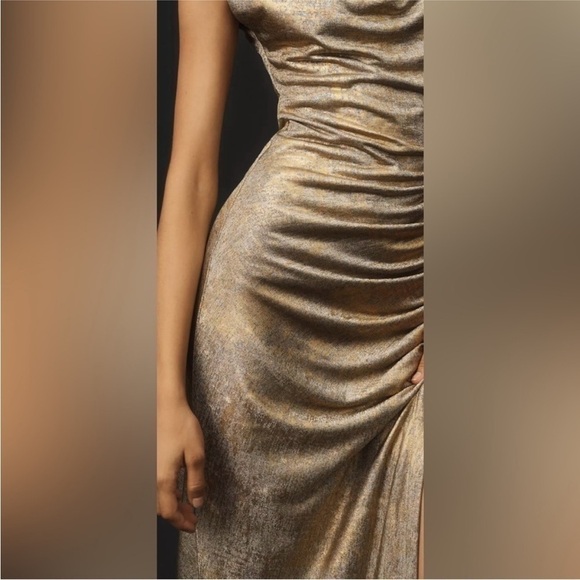 Anthropologie The Maya Ruched Cowl-Neck Dress: Shine Edition. NEW. Size 2X - Picture 4 of 7